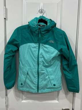 The North Face Girls' Warm Storm Rain Jacket Teal Two-Tone